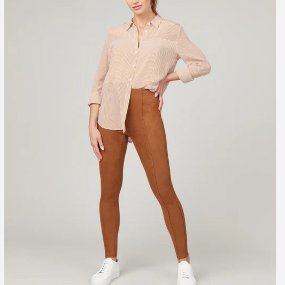 SPANX suede Caramel leggings